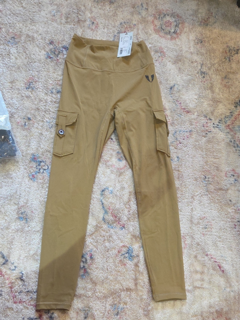 Firm Abs Leggings In Tan with High Waist And Scrunch Bum